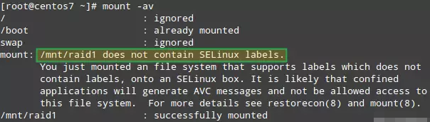 启用 SELinux 时 RAID 挂载错误