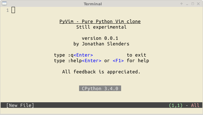 用Python实现的Vim编辑器